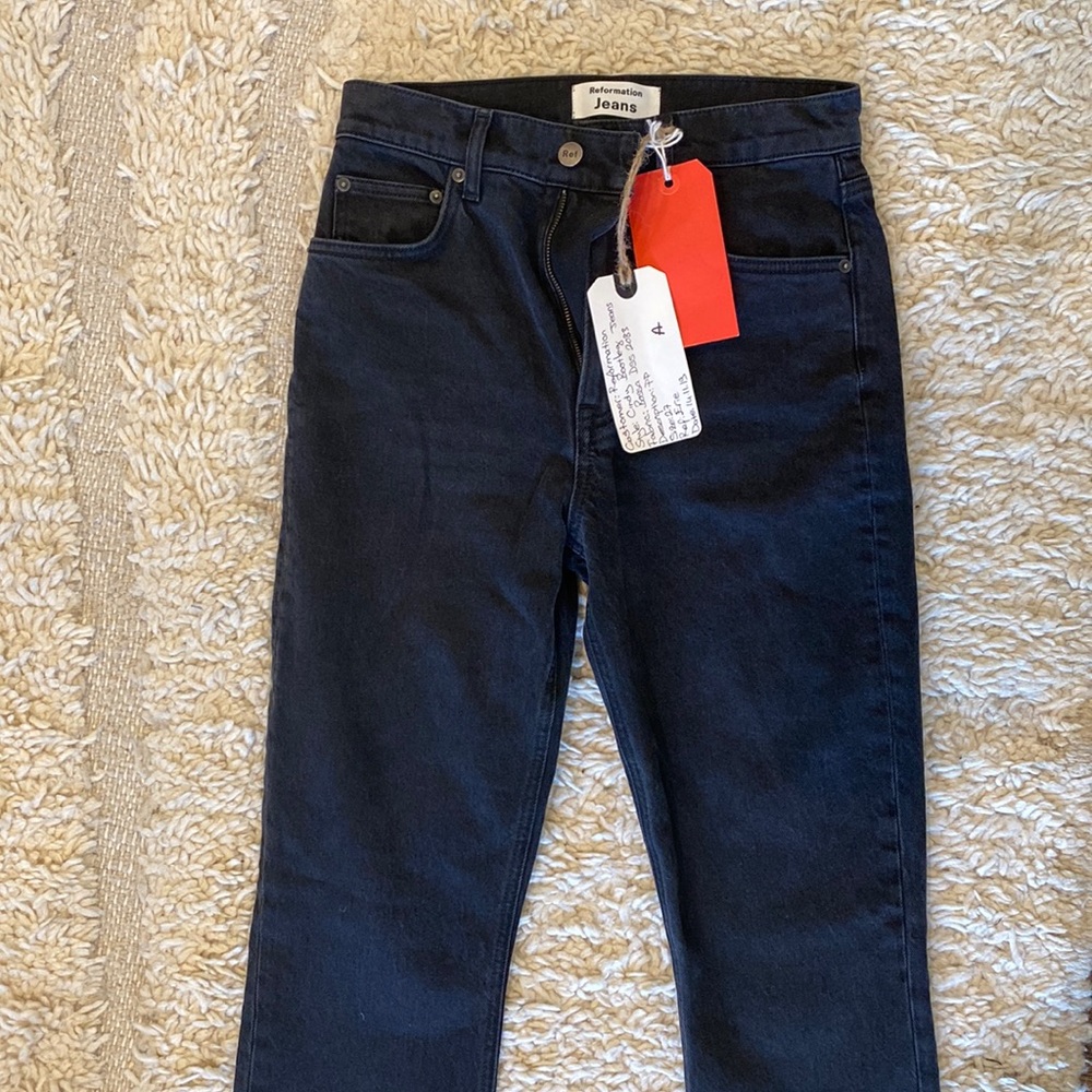 NWT Reformation Black Bootcut Jeans
